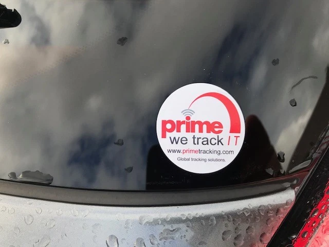 2 X PEGATINAS DE SEGUIMIENTO GPS ADVERTENCIA DE VEHÍCULO COCHE FURGONETA CAMIÓN TRACTOR JCB AUTOCARAVANA