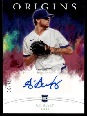 2022 PANINI ORIGINS AUTO RC /99 A.J. Alexy Texas Rangers - Image 1 of 2