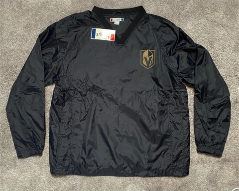 Vegas Golden Knight Jacket Sweatshirt Large Vintage Logo Black Shirt Jersey New Cover