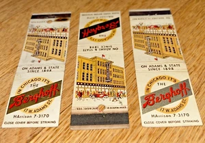 3 - Old Matchbook Covers THE BERGHOFF, 17 W. Adams Street, CHICAGO - Picture 1 of 4