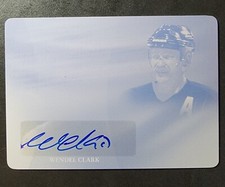 Wendel Clark Printing Plate Autograph 1/1 Magenta  2016-17 Leaf In the Game Used