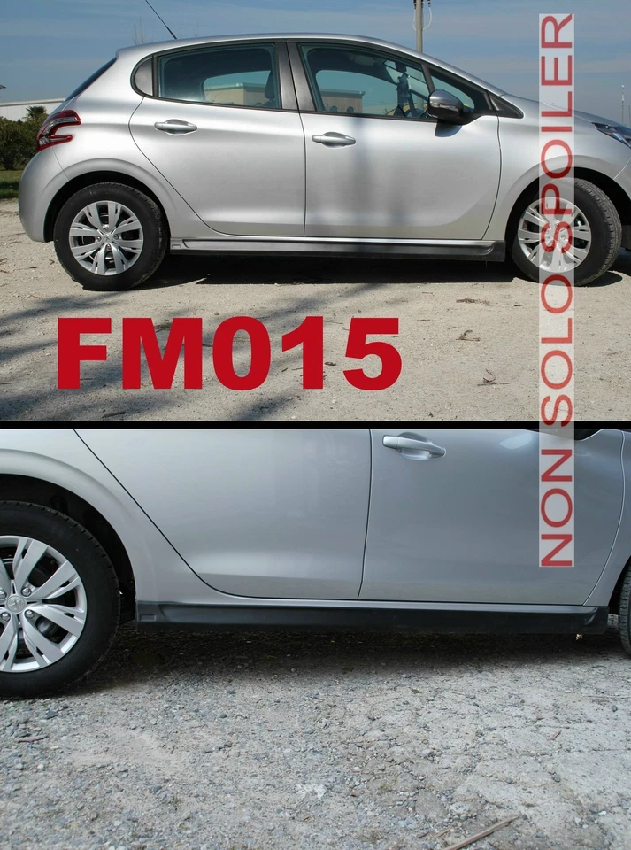 MINIGONNE/SIDE SKIRT   PEUGEOT 208   IN ABS SATINATO NERO FM015-TRM015-1PB - Immagine 1 di 1