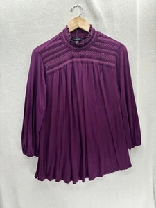 Blusa Top Lane Bryant Púrpura Manga Larga $45 Nueva con Etiquetas Talla-14/16 - Imagen 1 de 7