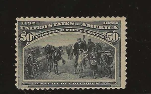 US Scott #240 mint never hinged 50c slate blue Columbian Exposition 1893 og f/vf - Picture 1 of 2