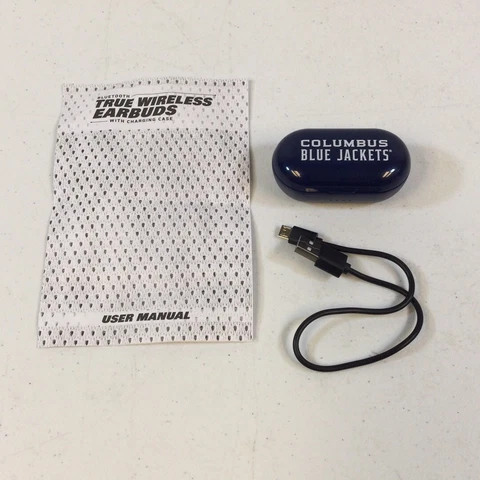 Soar Navy NHL Columbus Blue Jackets Bluetooth True Wireless Earbuds Used Cover