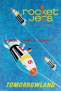 Disney 1967 Tomorrowland Rocket Jets Collector's Poster - Picture 1 of 8