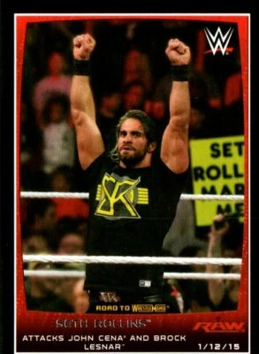 2015 Topps WWE Road to Wrestlemania #79 Seth Rollins Attacks John Cena Lesnar - Image 1 of 2