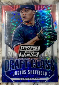 2014 Prizm Perennial Draft Picks Red White & Blue Pulsar Prizms Justus Sheffield - Picture 1 of 3