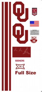 Oklahoma Sooners Einheit volle Größe Helm Aufkleber 8 Mil konvexe Ausrüstung Verpackung - Bild 1 von 1