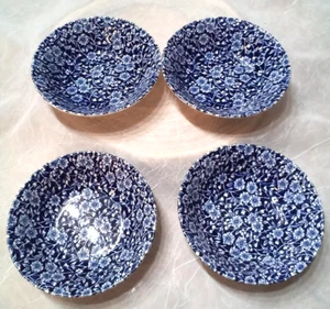 Royal Wessex Blue/White Floral Set of 4 Dessert Bowls - Picture 1 of 3