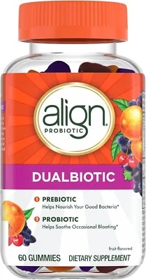 Align DualBiotic, Prebiotic + Probiotic for Women and Men, 60 Gummies - Image 1 of 4