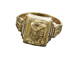 10K GOLD Vintage Shiny Antique 1932 WR High School Class Ring Sz 6.5 GR048 - Picture 1 of 6
