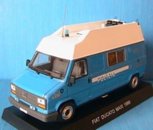 Fiat Ducato Maxi 1988 Polizia Deagostini Bleu Azur 1:43 Police Italia - Picture 1 of 4