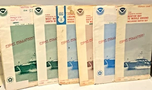 7 Vtg 1970's NOAA Nautical Chart 11308, 11314, 11385, 11390, 11388, 11389, 895SC - Picture 1 of 17