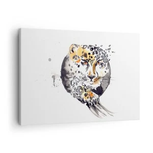 Wandbilder 70x50cm Leinwandbild Katze Orb Tierwelt Geparden Bilder Wanddeko - Bild 1 von 10
