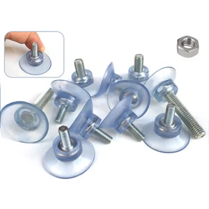 M6 M8 Screw Clear Rubber Suction Cup Plastic Pad Protector Sucker Hanger W/ Nut - Picture 1 of 8