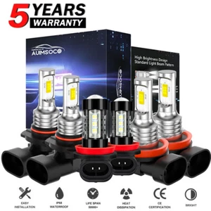 Para For Buick Encore 2013 2014-2020 Faros LED Hi / Lo + Kit de luces antiniebla - Picture 1 of 16
