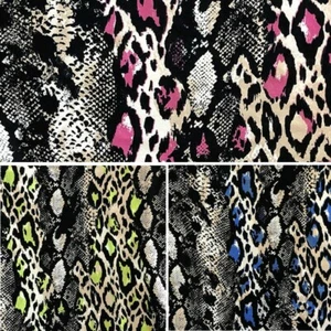 Cotton Jersey Fabric Neon Snakeskin Snake Elastane Stretch Dress - Picture 1 of 4