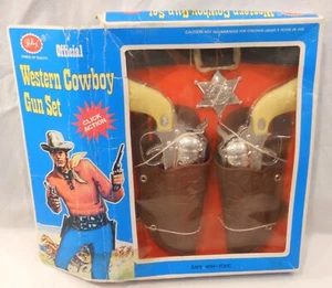 VINTAGE REDBOX Toy Western Cowboy Gun Set in box NOS - Picture 1 of 10