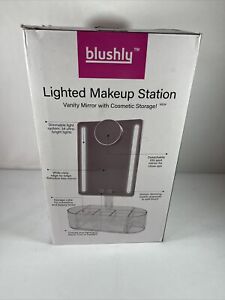 Blushly Lighted Makeup Station Vanity Mirror With Cosmetic Storage NEW