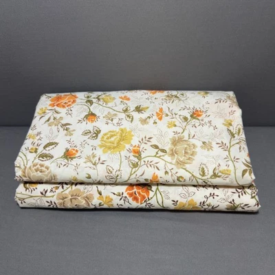 Juego de sábanas completas/dobles JCPENNEY vintage años 70 naranja marrón floral  Foto 1 de 3