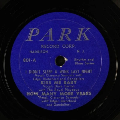DAVE BARTON / ROYAL PLAYBOYS: i didn't sleep a wink last night + 5 PARK Single - Image 1 of 2