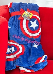 Memorial Day 4 Th Of July Marvel Captain America Plush Throw Blanket 60x70” NWT - Picture 1 of 3