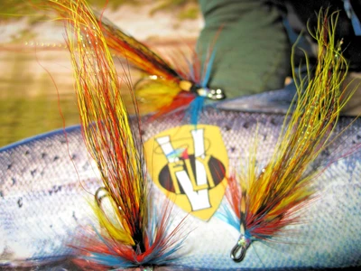 Autocaravana 3 V Fly tamaño 6 Ultimate Super JC Kinermony Killer doble moscas de salmón