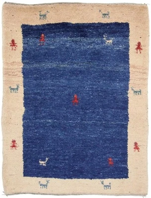 Original Persian Carpet Gabbeh Ghashghai Oriental Rug 118 CM X 90 CM Old Natural - Image 1 of 4