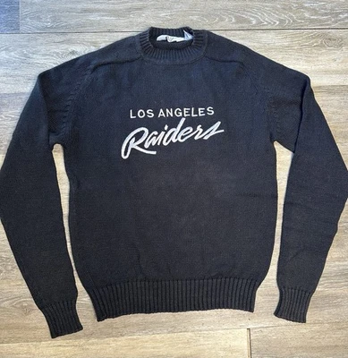 Suéter Tejido Bordado Negro XL De Colección Logo 7 Los Angeles Raiders Para Hombre Raro Foto 1 de 4