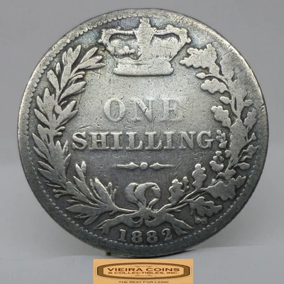 Chelín de plata Gran Bretaña 1882 - #C52768NQ Foto 1 de 2