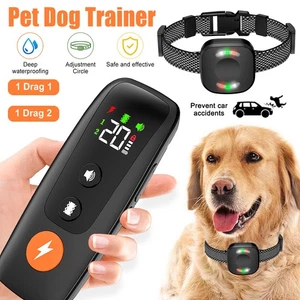 Collare antiurto per cani con luce LED e addestramento remoto collare elettrico impermeabile US - Foto 1 di 12