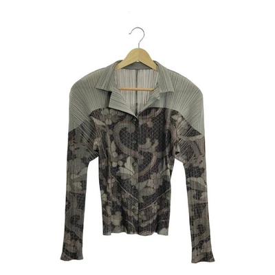 [ISSEY MIYAKE] ISSEY MIYAKE PLEATS PLEASE All-over Floral Cardigan Jacket - Image 1 of 4