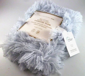 Pottery Barn Adolescente Reciclado Súper Esponjoso Peludo Estándar Falsa Azul Claro 20x26 - Imagen 1 de 5