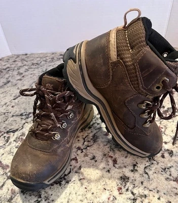 Timberland Juvenil Talla 12 Clásico Marrón Cuero Botas con Cordones Estilo Senderismo 66861 Foto 1 de 4