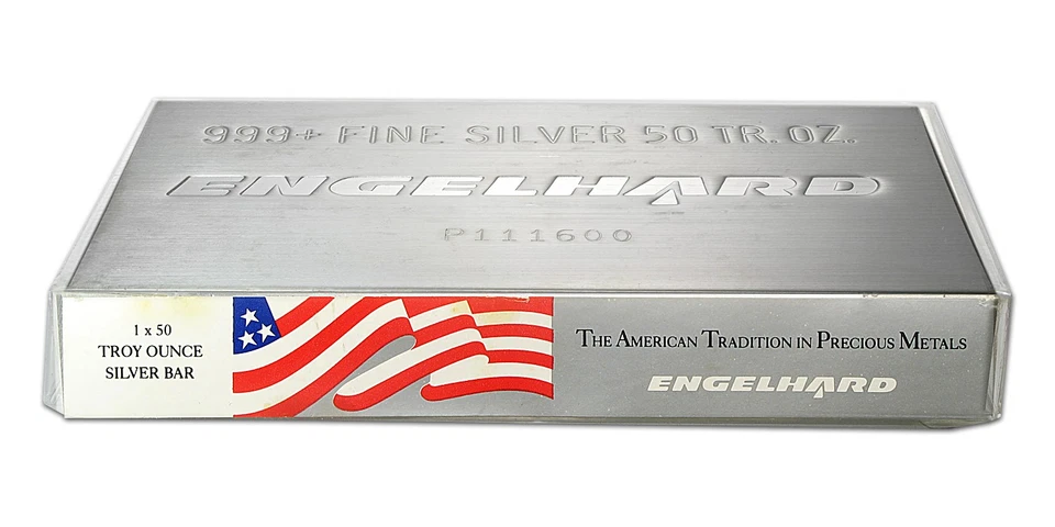 50 oz Silver Bar - Engelhard (Struck, w/Original Plastic) - Image 1 of 3