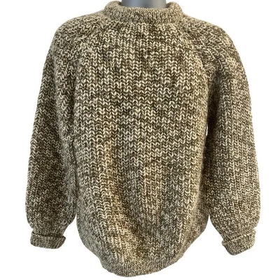 Eddie Bauer Vintage Made in England Wool Rag Chunky Cable Knit Sweater 100% Wool - Image 1 of 4
