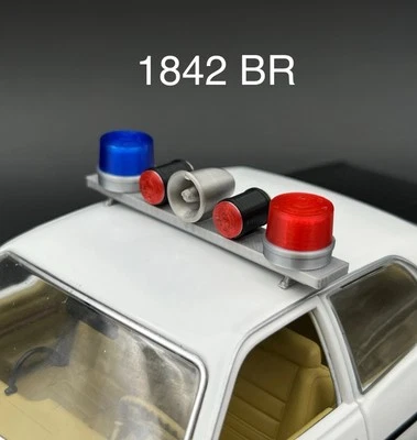 1/18 Blue Red Mars Skybolt Beacon Lightbar Siren Speaker Police Sheriff Fire - Image 1 of 4