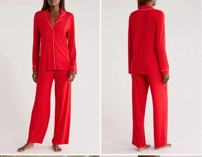 Nuevo Pijama Nordstrom Moonlight Eco Tejido en Rojo Barbados Cereza Talla Grande Foto 1 de 4