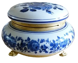 Porzellan Schale MTC, handbemalt, blau, z.B. für Plätzchen, Pralinen..... - Bild 1 von 6