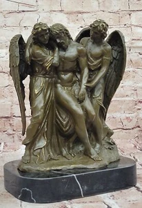 Escultura de bronce de colección de Jesucristo y los ángeles edición limitada arte de regalo - Imagen 1 de 10