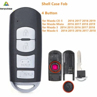 for Mazda CX-5 3 6 Miata 2014-2018 Smart Remote Car Key Shell Case Fob 4 Button - Imagem 1 de 4