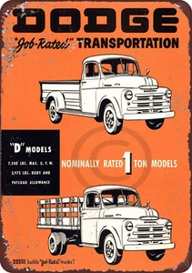 1949 Dodge Truck D model AD Vintage Reproduction METAL SIGN 8 x 12 - Picture 1 of 1