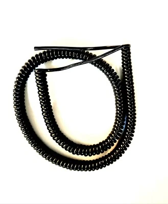 ADVANCED RETRACTABLE CABLES 4 CORE 0.5sqmm COILED BLACK PUR CABLE. 1 metre (39.5") COIL LENGTH #