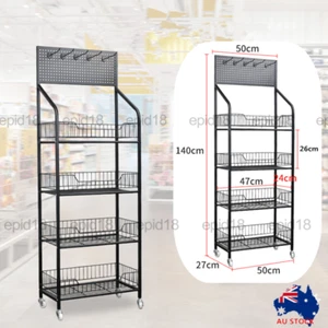 Supermarket Shelf Merchandish Bread Drink Snack Toy Holder Floor Display Rack - Picture 1 of 13