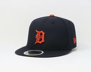 New Era 59Fifty Kids Boys Cap Detroit Tigers Navy On Field Road Boy's Fitted Hat - Picture 1 of 5