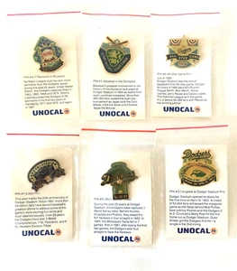 6 Vintage 1987 Los Angeles Dodgers Baseball Unocal 76 Collector Pins Olympics ++ - Picture 1 of 1