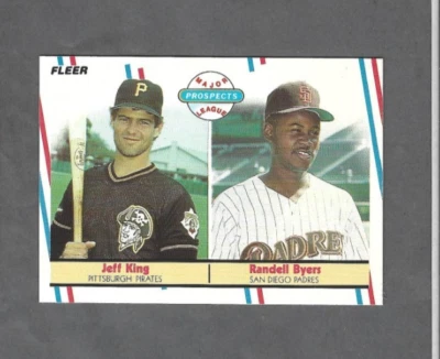 Jeff King/Randell Byers Major League Prospects 1988 Fleer #653 Free Ship on 3+ - Image 1 of 2