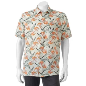 CROFT & BARROW MENS BIRDS OF PARADISE DESIGN HAWAIIAN STYLE BUTTON SHIRT MEDIUM - Picture 1 of 1