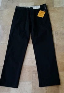 MEN HAGGAR SUSTAINABLE STRETCH CHINO FLATFRONT STRAIGHT PANTS SZ 30X30 BLACK NWT - Picture 1 of 8